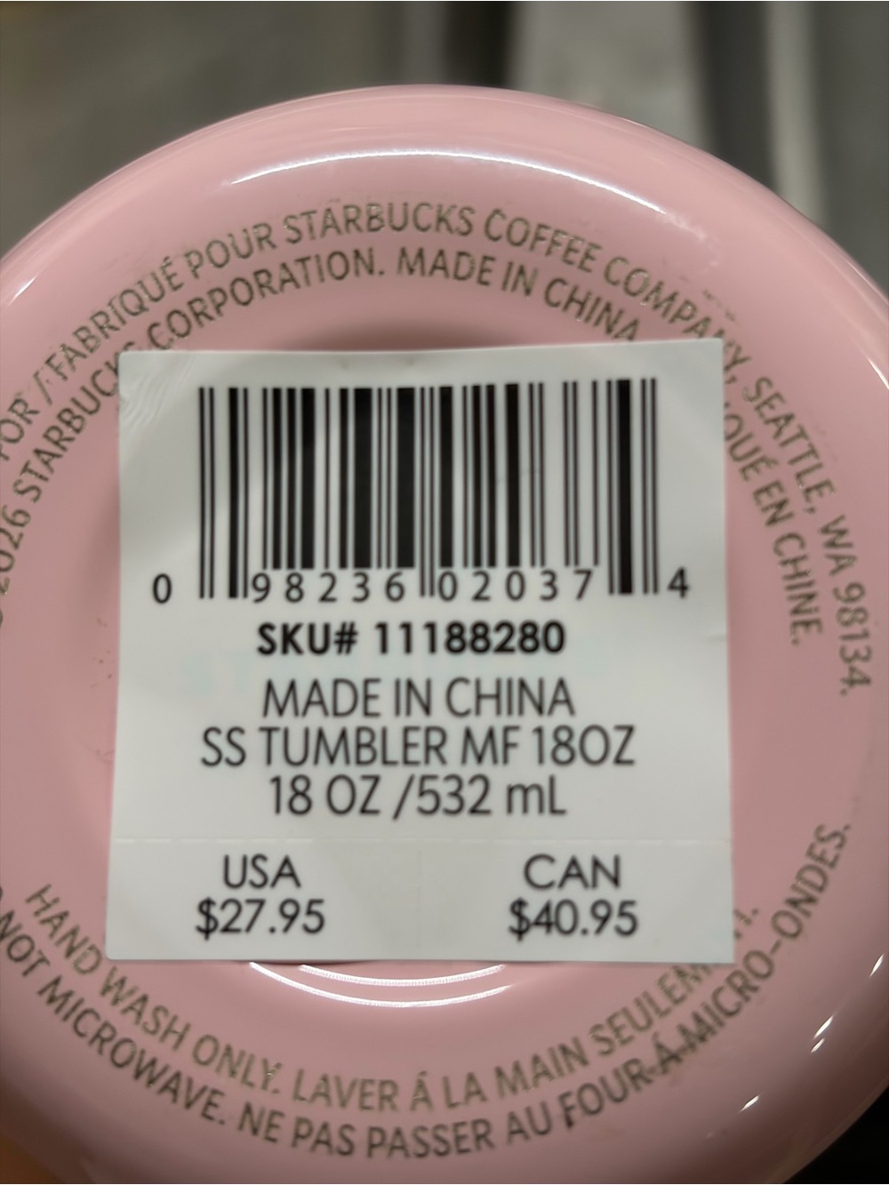 Starbucks Pink and Red Miffy Stainless Travel Bottle SEND OFFERS - Picture 3 of 3
